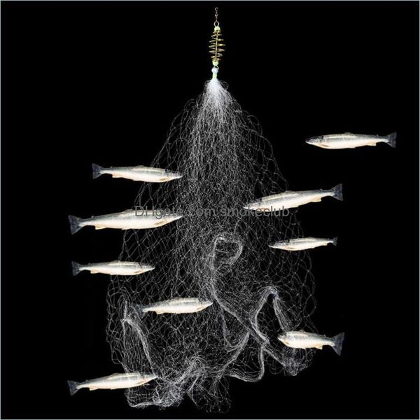 Sport all'aria aperta Accessori per la pesca 20 pezzi Rete di ricambio Cast Bait Trap Rod Casting 10 fori (colore casuale) Drop Delivery 2021 Rxs