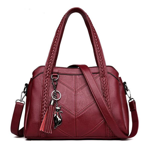 

boots fashion women casual handbag shoulder bag pu leather tote bags vintage crossbody, Black