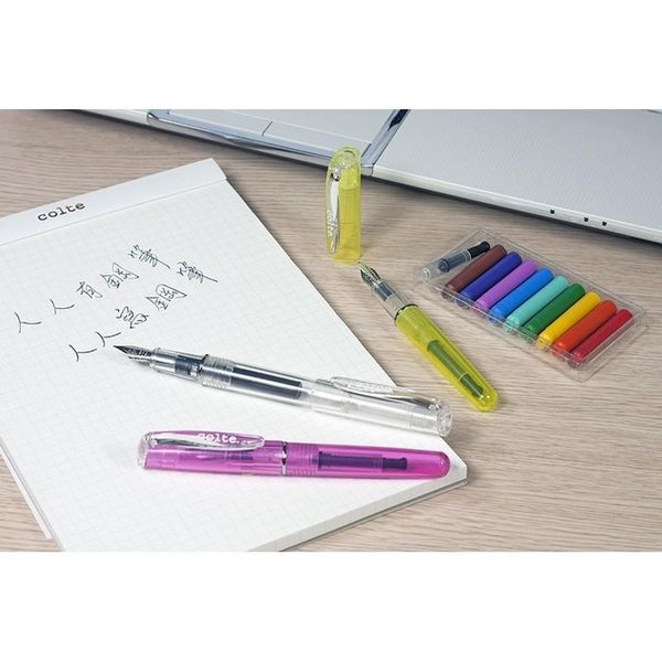 

mini pocket fountain pen portable short painting female student color ink pens