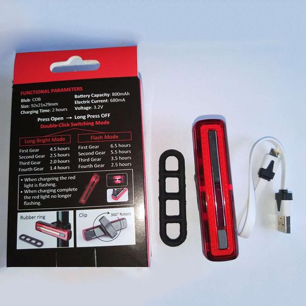 

bicyle rear led light usb rechargeble taillights highlight cob mountain bike aluminum lamp bhd2 lights