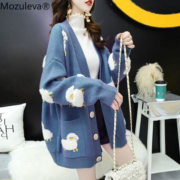 

mozuleva autumn mesh knitted fabrics streetwear cute cardigan, White