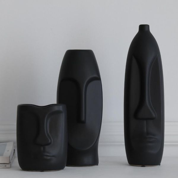 

more size ceramic face vase figurines creative europe ornament living room study porch craft home decoration accessories decorative objects