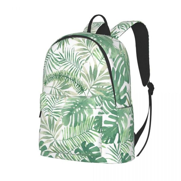 

backpack green leaves pattern 2021 bag fashion travel school shoulder