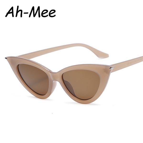 

sun glasses women cat eye glasses small size brand designer fashion retro ladies cateye decoration female brown uv400, White;black