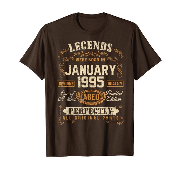

legend born january 1995 25th awesome birthday gift t-shirt, White;black