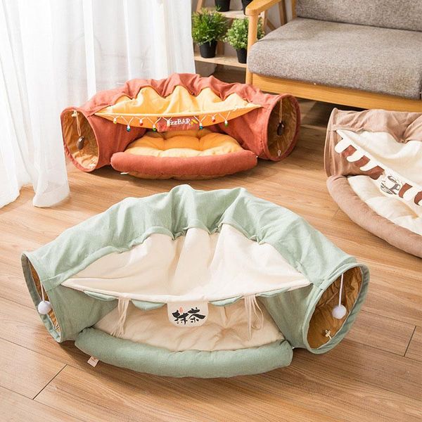 

cat toys removeable tunnel tube bed pet sleeping mat collapsible house indoor outdoor nest interactive supplies