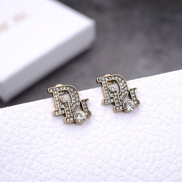 

special offer 2021 luxury designer jewelry 2021 new s925 silver needle inlaid diamond letter earrings fashion personality