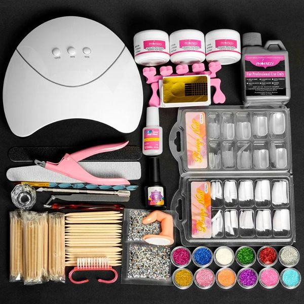 Prego Arte Kits Fontes para Profissionais Acrílico Pó Conjunto Semipermanente Full Fake Nails Manicure