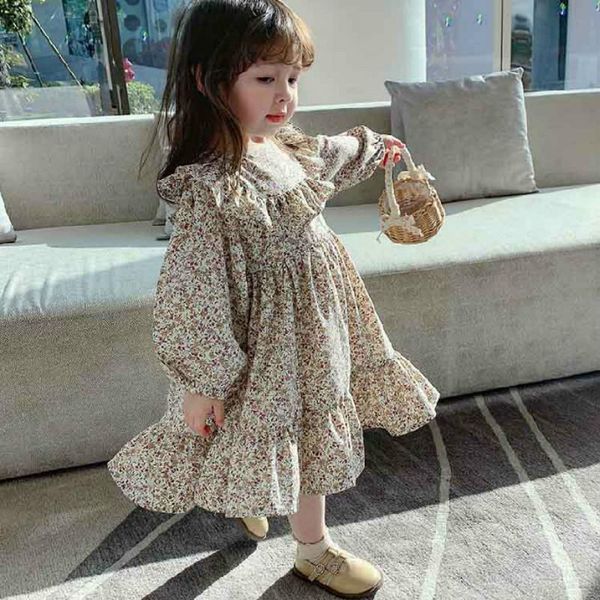 

spring arrival girls long sleeve floral dress kids korean design dresses girl girl's, Red;yellow