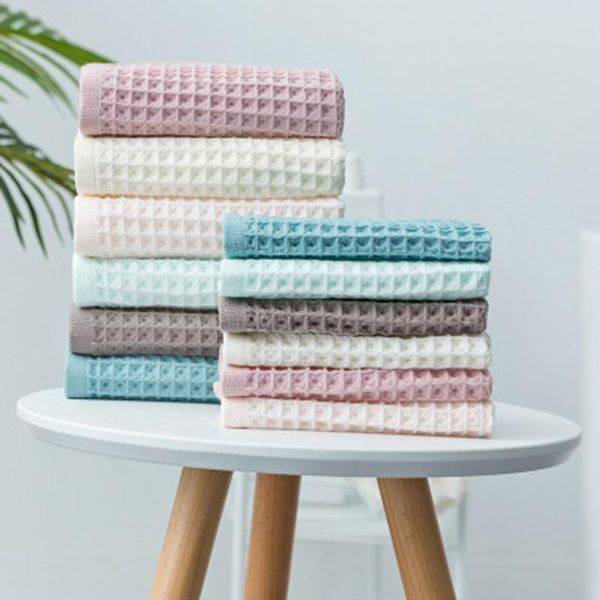 

towel cotton fiber waffle plaid travel bath water absorption quick-drying soft tsh shop