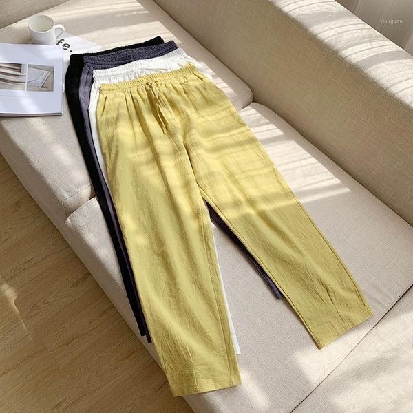 

women's pants & capris womens spring summer cotton solid elastic waist candy colors harem trousers soft for female ladys -xl, Black;white