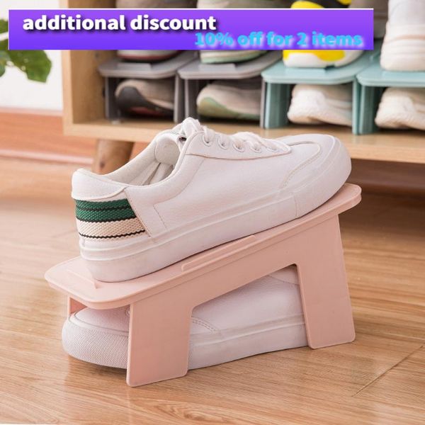 

20#foldable shoe organizer stacker space save display rack shoes home storage dropshipng clothing & wardrobe