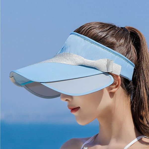 

sun uv protection visor wide brim hats, Blue;gray