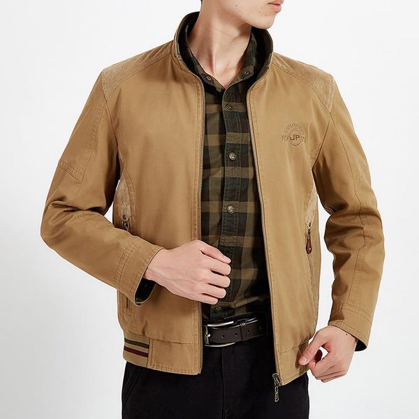 

men's jackets autumn jacket men casual stand collar mens and coats double-sides wear m-4xl cotton military windbreaker coat, Black;brown