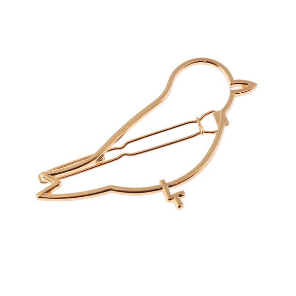 

creative fashion alloy smooth hollow bird hairpin edge horsetail clip, Golden;silver