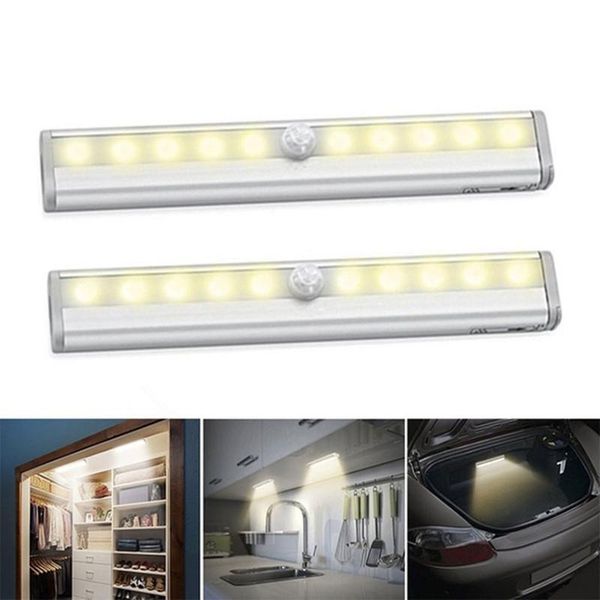 

portable led sensor cabinet lights wireless motion light 6/10 leds cold/warm white for bedroom kitchen closet