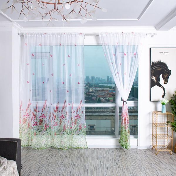 

trees sheer curtain tulle window treatment voile drape valance fabric & drapes