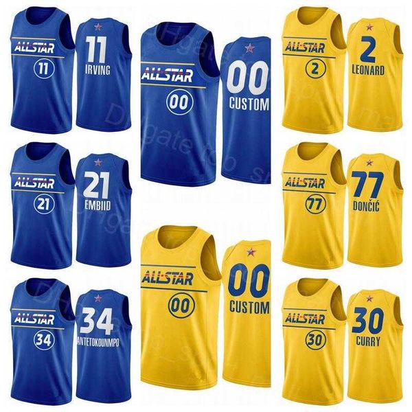 

basketball jersey kyrie irving giannis antetokounmpo stephen curry luka doncic kawhi leonard james harden tatum blue yellow, Black;red