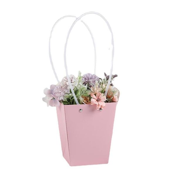 

paper bag bouquet tote bronzing flower arrangement with gift 100cps wrap