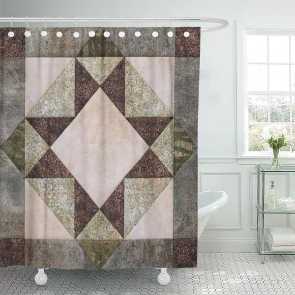 

shower curtains curtain attached patchwork geometric block from pieces of fabrics detail sets with hooks 72x78 inch