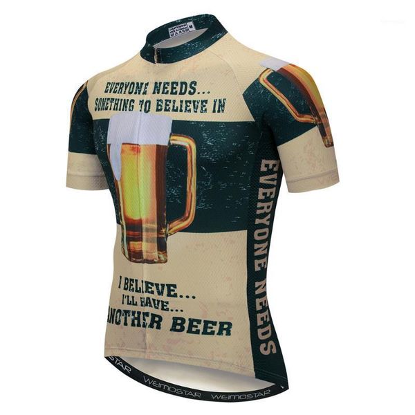 

cycling jerseys men beer printing mtb bike shirts summer breathable riding clothing quick dry anti sweat uniform1, Black;red