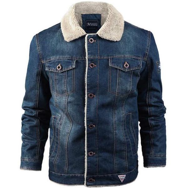 

men's jackets 2021 winter fashion brand jacket men clothes add wool warm casual denim coat, Black;brown