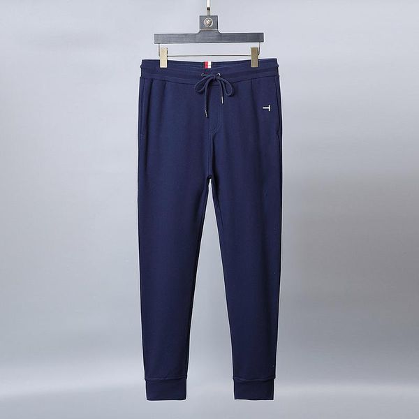 

100% cotton men tomi joggers male sportpants trousers casual pants sweatpants gyms fitness lace up elastic men's, Black