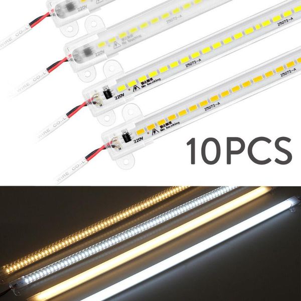 

bulbs 10pcs/lot led tube light 30cm/40cm high brightness fluorescent floodlight 2835 strip energy saving display lamp ac 220v