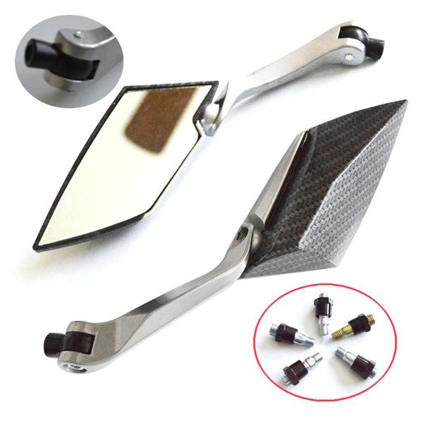 

motorcycle mirrors universal scooter side rear view modification mirror 8mm 10mm (carbon(electroplate)) moto accessories