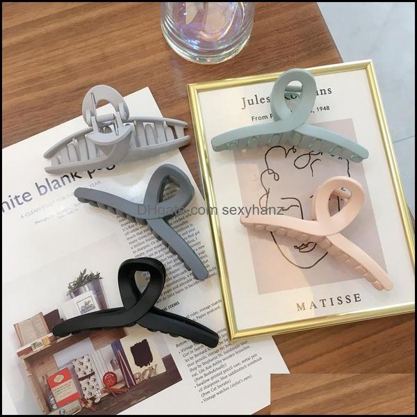 

clamps hair jewelry big frosting solid color summer wash cross hairs clip for women versatile grace hairpin fashion aessories 2 7dwa q2 drop, Slivery;golden