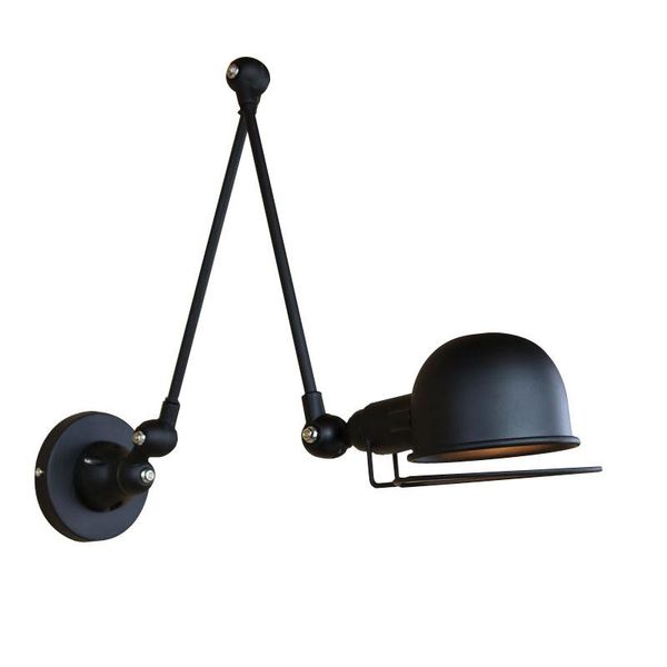 

wall lamp e14 vintage jielde black metal 2 arms industrial loft style light