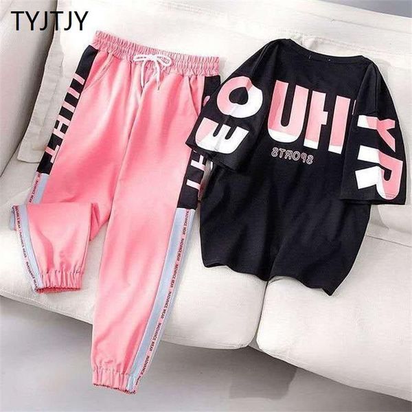 

piece set women summer 2021 fashion two sports suit female loose thin short-sleeved casual clothes s-4xl women's tracksuits, Gray