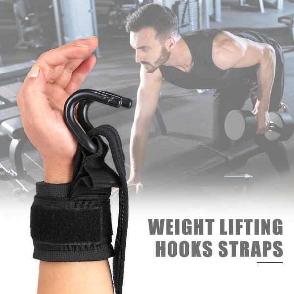 

pair of power-assisted hook wrist straps fitness pull-ups brace tension band weightlifting non-slip hard pull wristband support, Black;red