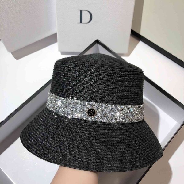 

dongdamen's new summer diamond slant brim sunshade hat, Blue;gray