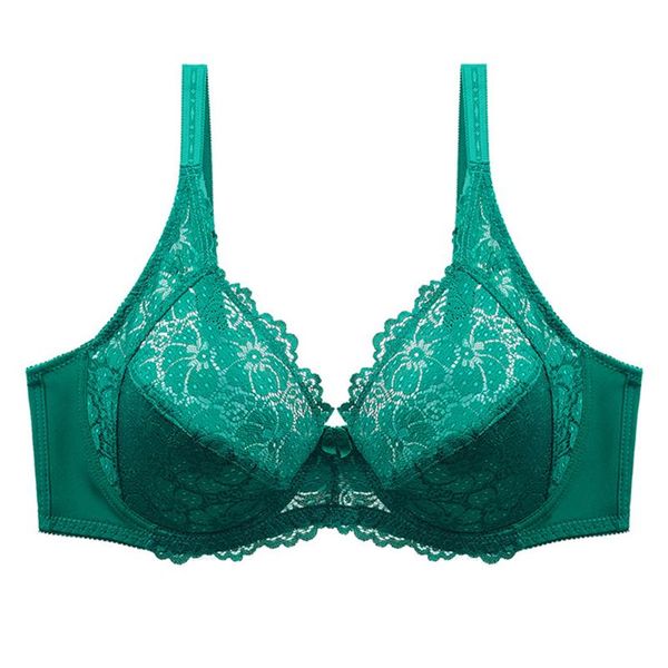 

bras plus size lace push up bra for women gather chest light padded and underwire lingerie large cup underwear bralette, Red;black