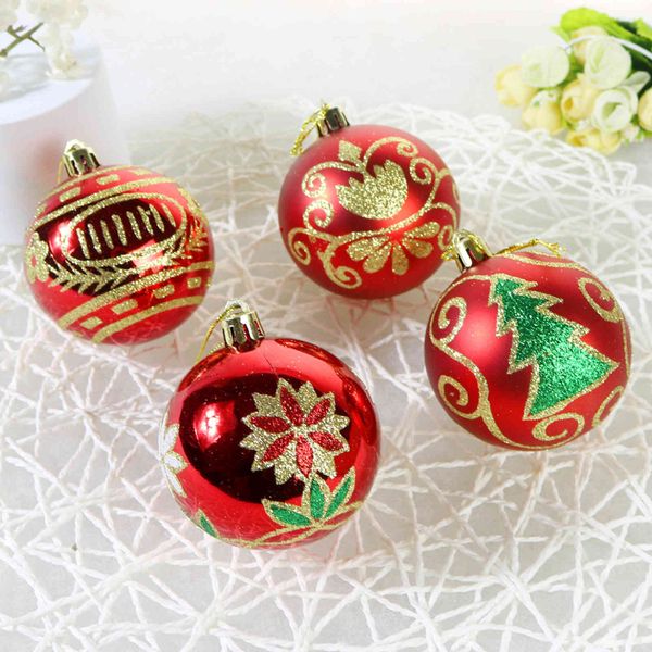 

decorative supplies 6 / 8cm12pcs hand-painted plastic ball christmas tree decorative pendant