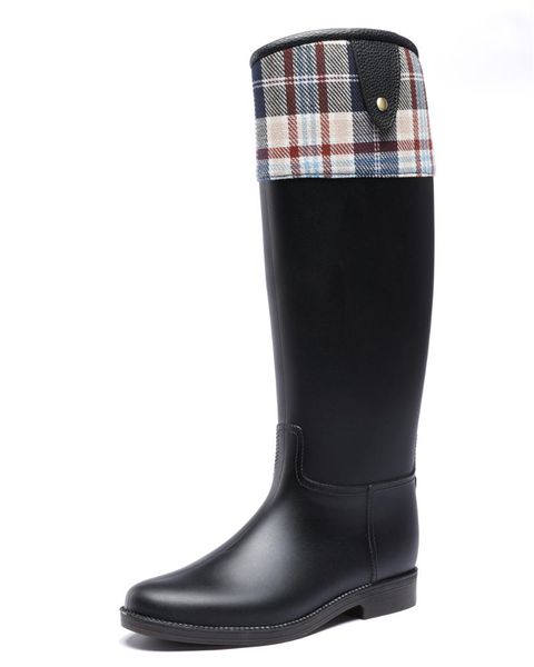 

boots 10-072tongpu classical design women's waterproof long, Black