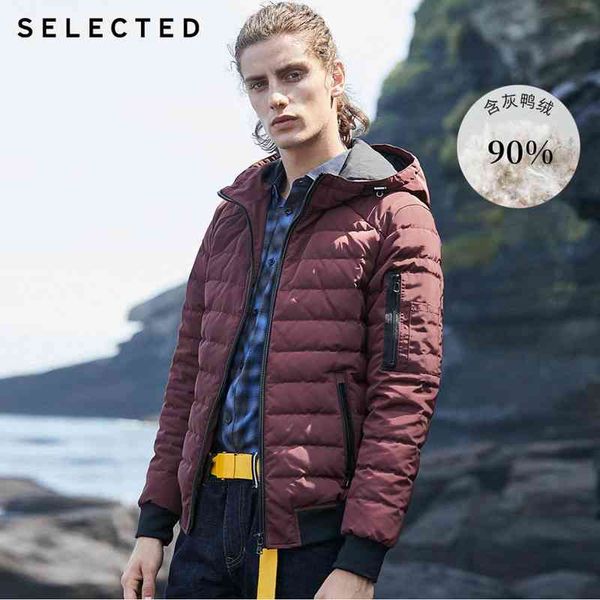 

selected men's winter hooded parka duck down coat new male et outwear s | 419312503, Black;white