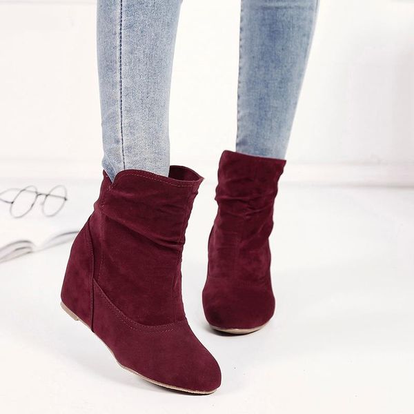 

boots winter women ankle snow comfort flats shoes woman short warm booties casual mujer plus size 35-43, Black