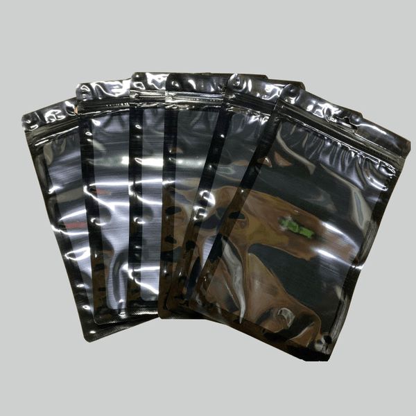 1000 adet / grup Siyah Şeffaf Siyah Cep Telefonu Kılıfı Kapak Perakende Ambalaj Paketi Çanta Telefon için 11 12 Plastik Poly Pack