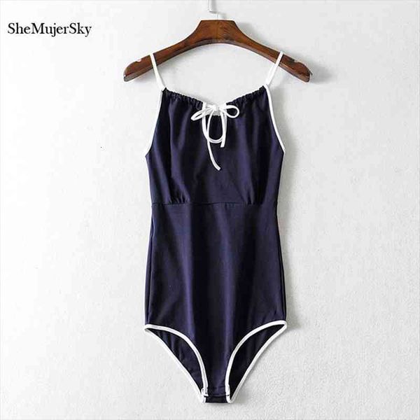 

women skinny bodysuit spaghetti strap dark blue bodysuits sleeveless bandage o-neck jumpsuit, Black;white