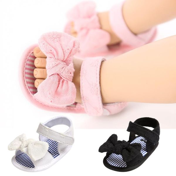 

summer style baby girls sandals solid color soft sole infants crib shoes indoor first walkers princess wholesale