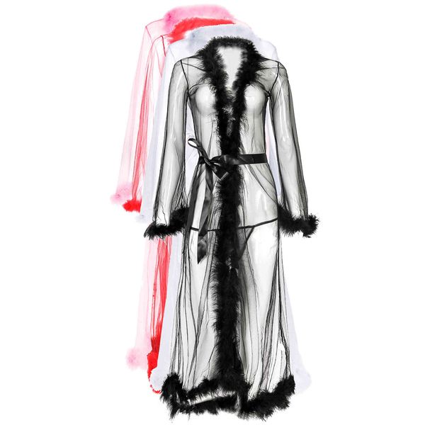 

sets lingerie women's night fun pajamas perspective mesh, Black;white