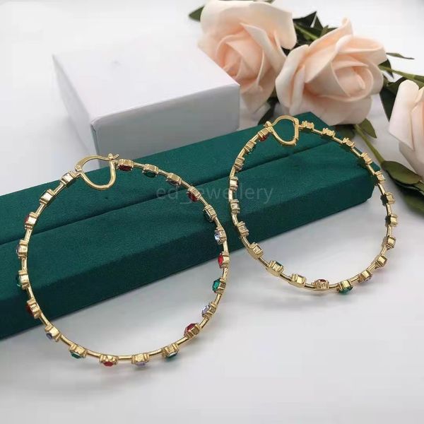 

2022 gold color plated hoop hoop earrings for women wedding bridesmaid jewelry 2018 fashion gift metal circle, Golden;silver