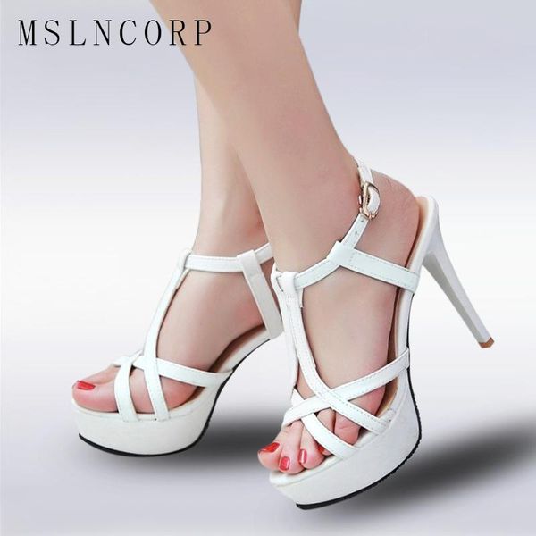 

plus size 34-45 stylish women sandals fashion platform open toe thin high heels latin shoes elegant pumps, Black