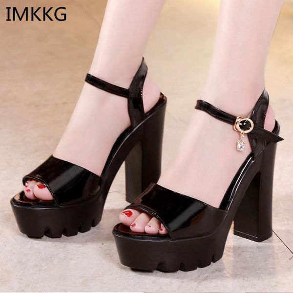 

summer high heel sandals shoes women 2021 arrival thick heels platform casual russian big size 42 43 m153, Black