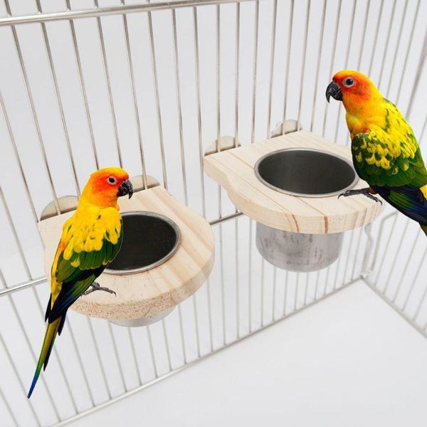 

other bird supplies feeding cups with clamp parrot cage hanging bowl stainless steel coop dish drop ship