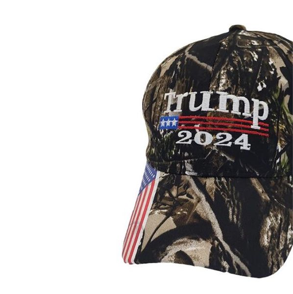 25PCS / DHL Camouflage Trump 2024 Cappello da baseball Donna Uomo Designer Snapback Berretti da baseball Anti Biden Bandiera USA MAGA Summer Sun Visor0 964 V2