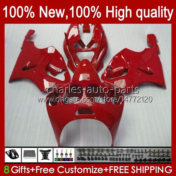 Carroçaria Todo o corpo vermelho brilhante para Kawasaki Ninja ZX-750 ZX7R ZX750 ZX 7 R Zx 750 28HC.156 ZX 7R 1996 1997 1998 1999 2000 2001 2002 2003 ZX-7R 96 97 98 99 00 01 02 03 Fairing OEM