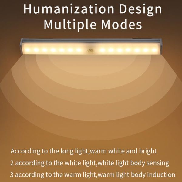 

cabinet light night usb human body induction lamp led multi-color 3 gear dimmable motion sensor activated lights